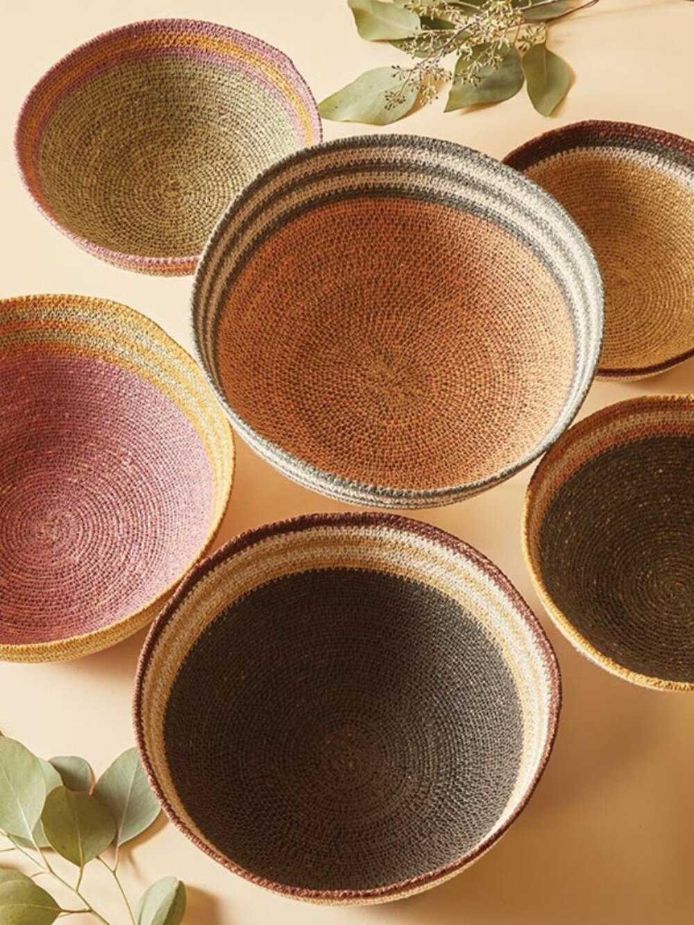 47th & Main Bright Striped Seagrass Bowls - Set of 2